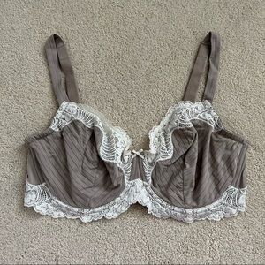 Felina Paramour Stripe Delight Full Figure Underwire Unlined Bra 38DDD